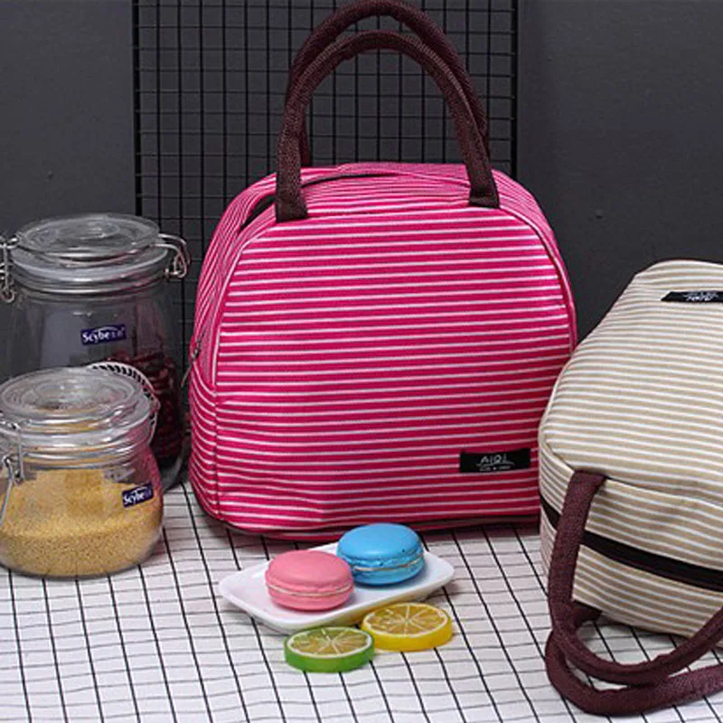 Baby Food Insulation Bag Feeding Milk Bottle Keep Warm Canvas Picnic Bags New Fashion Stripe Portable Women Travel Tote BB5048 (2)