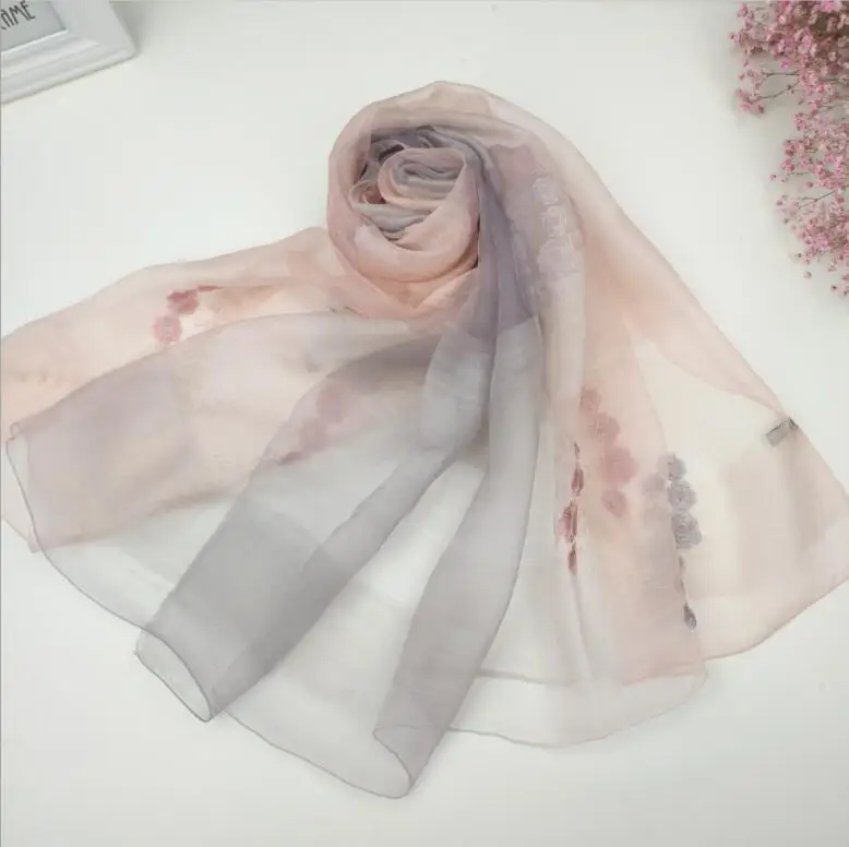 pink gray scarf