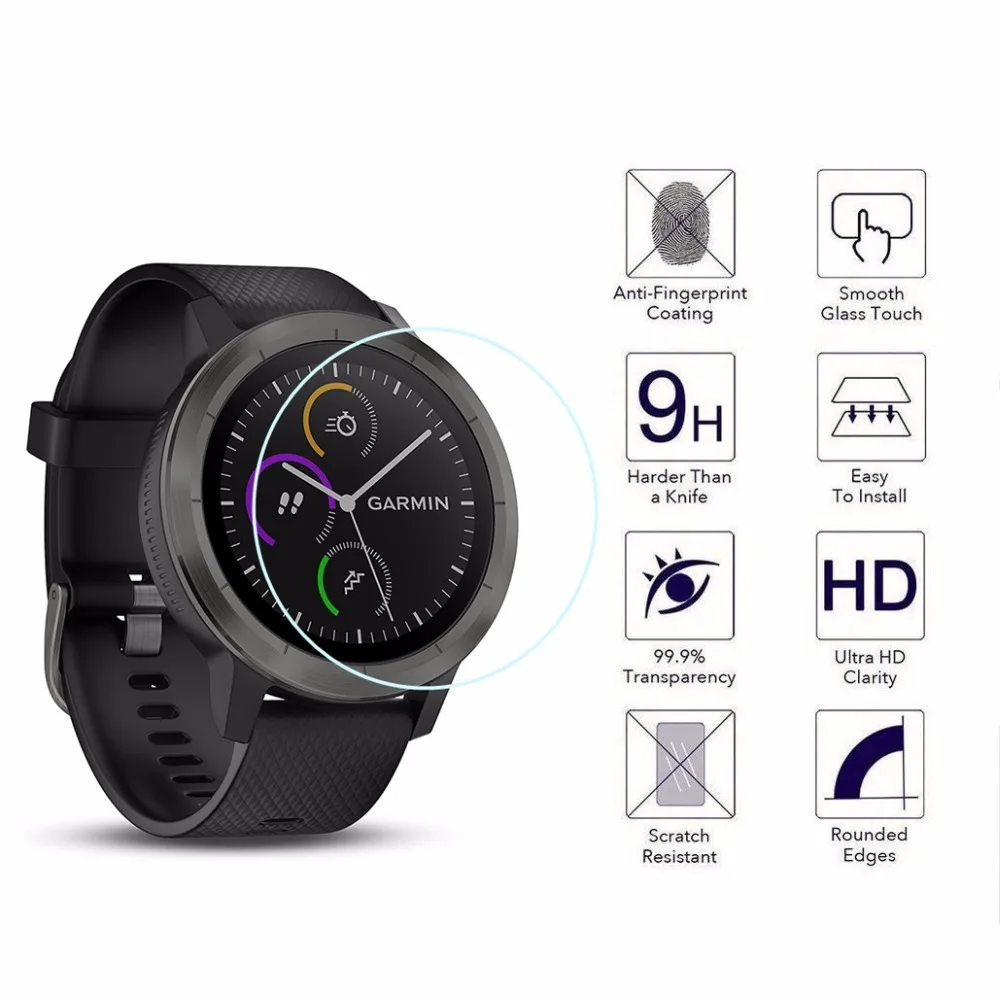 Стекло высокой четкости закаленная пленка для Garmin Vivoactive 3 Защитная пленка для часов 2.5D 9 H закаленное стекло против царапин защитная пленка для экрана