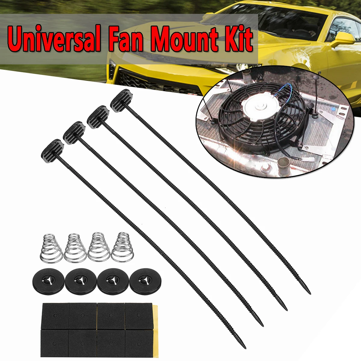 1 Set Universal Fan Mount Kit For Car Vehicle Electric Radiator Fan
