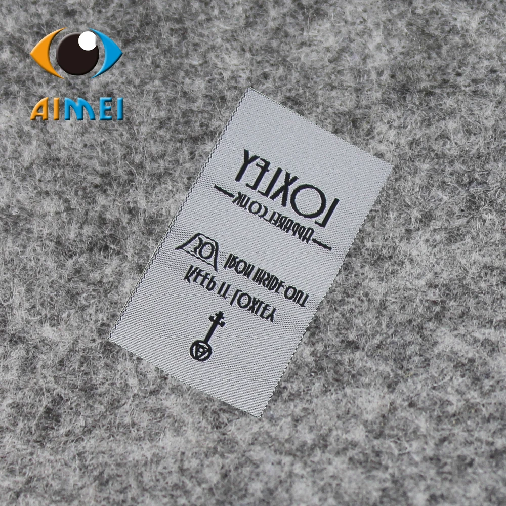

Customized loop fold cotton garment tags custom woven labels for clothing fabric sewing name main label Embroidery tag handwork