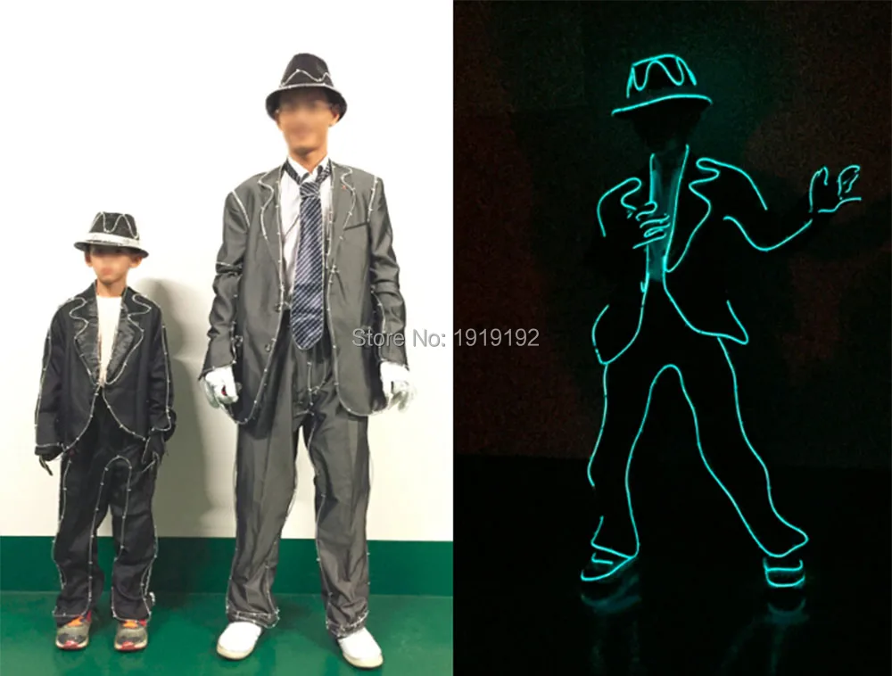 

Children EL Suits Fashion EL/LED Wire DIY Luminous Clothes Costumes Glowing Shoes Light EL Masks Clothing Party Decoration