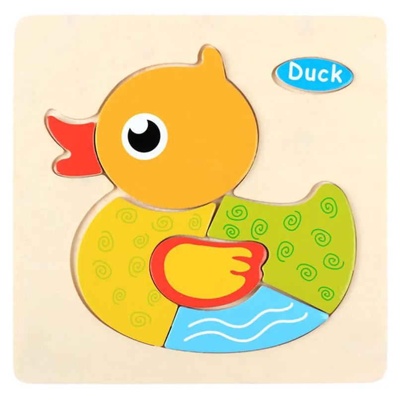 Игрушки трехмерная красочная деревянная головоломка образовательная Игрушка развивающая детская игрушка детское начальное обучение игра дропшиппинг 42 h - Цвет: duck