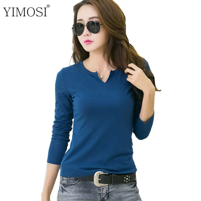 YIMOSI Autumn Women Blouses 2017 Sexy Slim Knitted Long