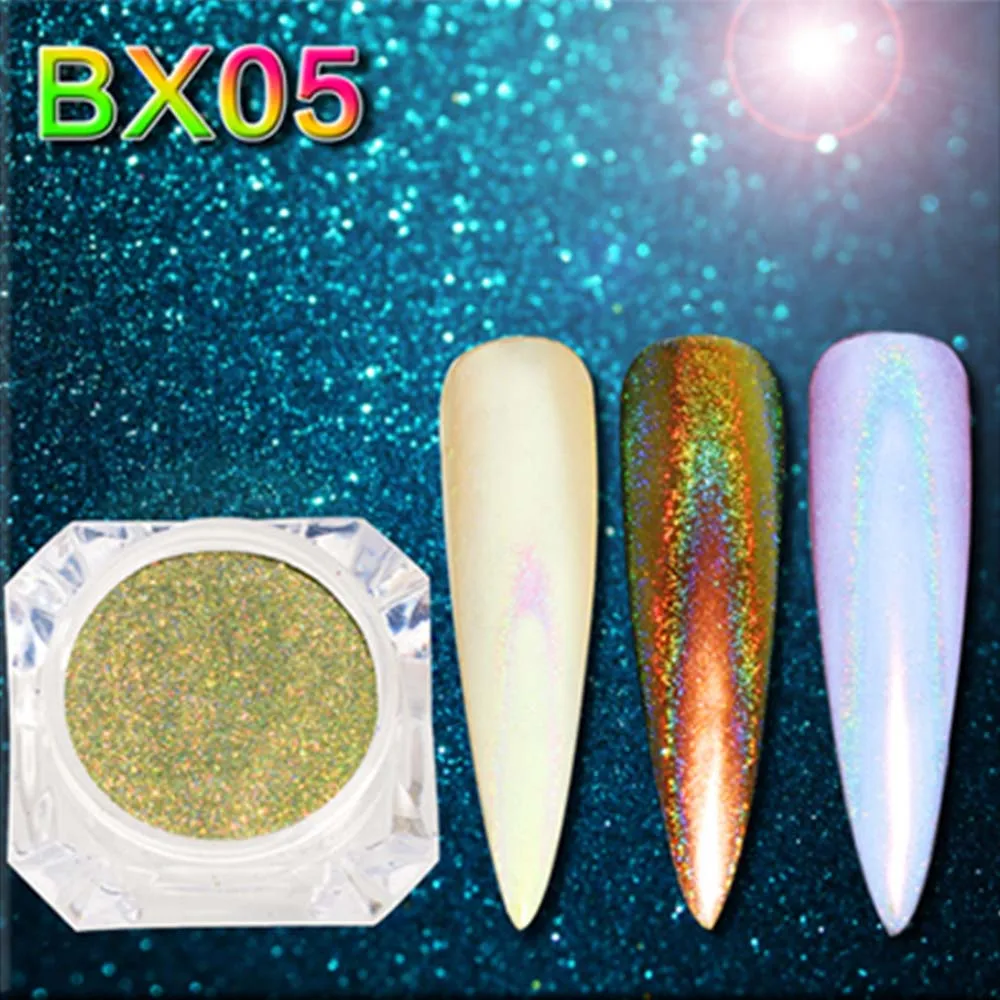 05 Nail art shell порошок зеркальный эффект жемчуг волшебный пигмент порошок мерцающий Аврора переливающийся блеск для ногтей пыль хром порошок MN126 - Цвет: 05