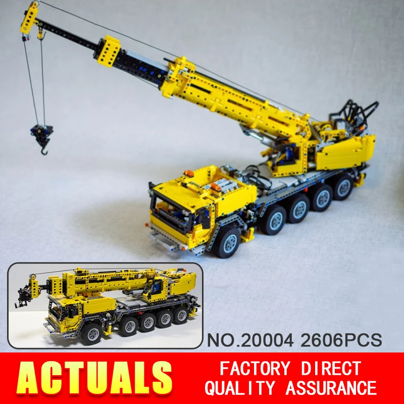NEW 2606pcs font b LEPIN b font 20004 technic series Motor power mobile crane MK Model
