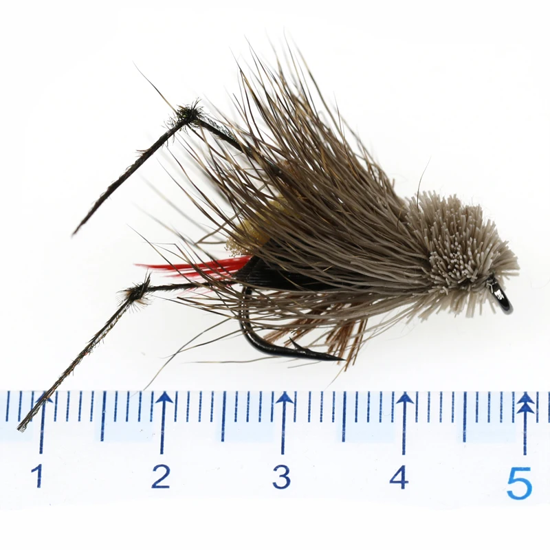 ICERIO Grasshopper Dry Flies Terrestrial Fly Trout Fly Fishing Lures #6 6PCS