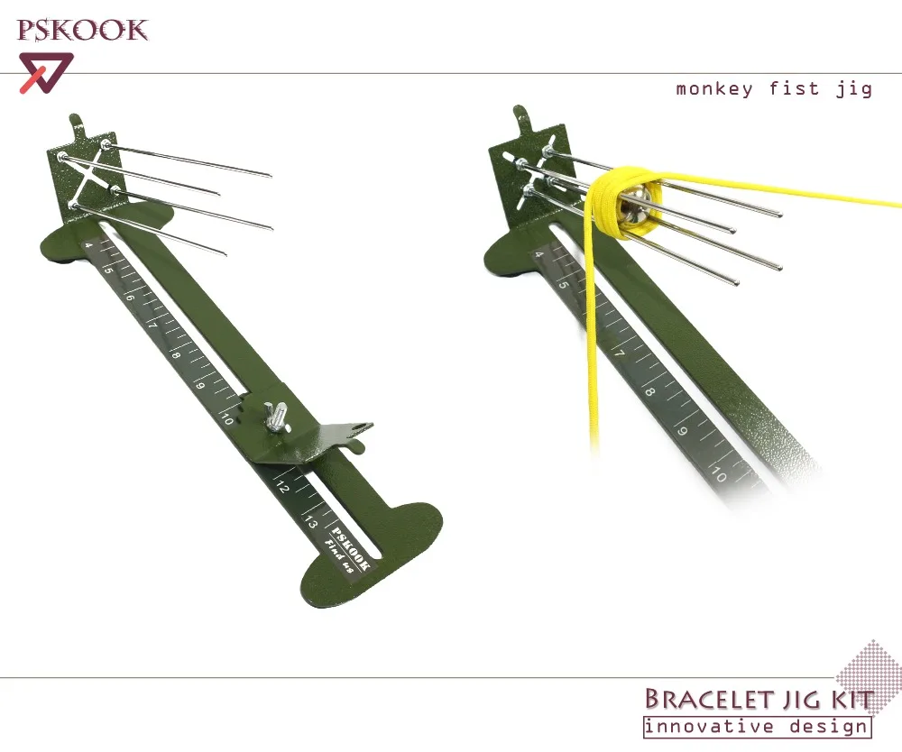 PSKOOK Monkey Fist Jig and Paracord Jig Bracelet Maker Paracord Tool Kit Adjustable Metal Weaving DIY Craft Maker 4