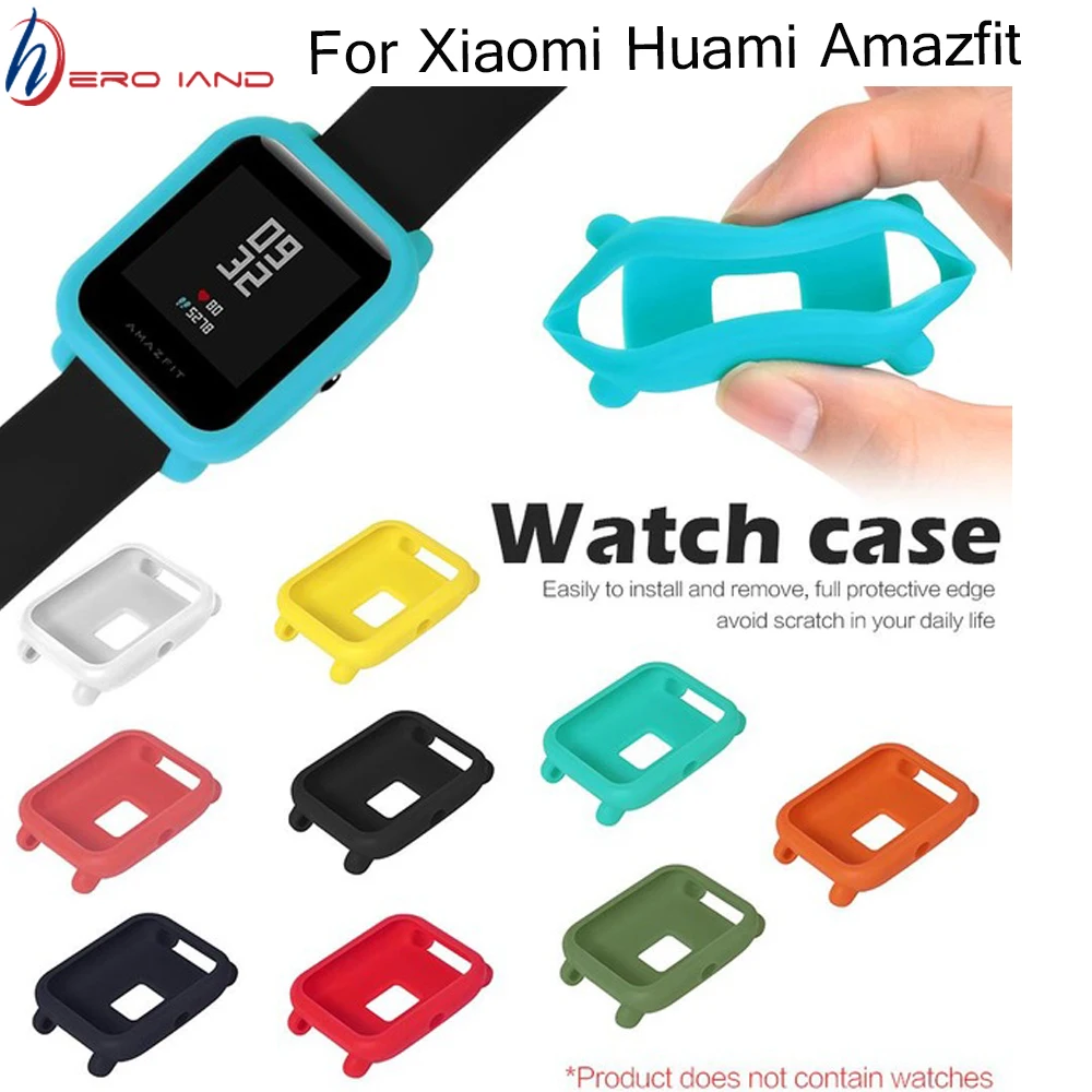 

Hero Iand Soft TPU Protection Silicone Full Case Cover Full Cover Cases for Huami Amazfit Bip Youth Smart Watch Protector Case