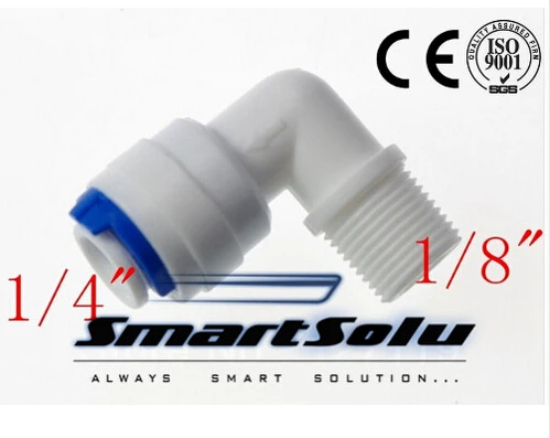 

Free shipping 1/4" OD Hose Connection 1/8" BSP Elbow Male Connector RO Water Reverse Osmosis Aquarium System connector fitting