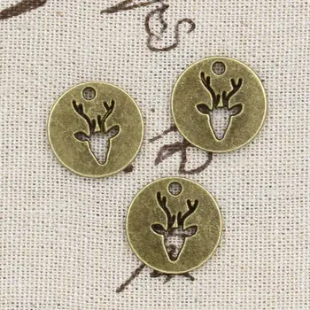 

15pcs Charms Deer Head 18x18mm Handmade Craft Pendant Making fit,Vintage Tibetan Bronze Silver color,DIY For Bracelet Necklace