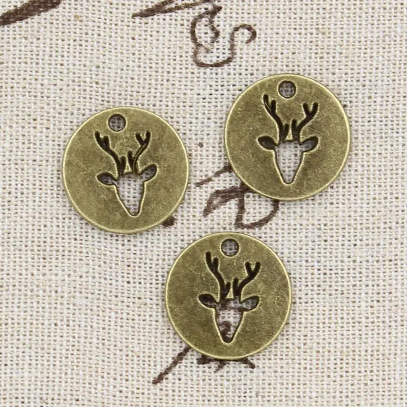 

15pcs Charms deer head 18x18mm handmade Craft pendant making fit,Vintage Tibetan Bronze,DIY for bracelet necklace