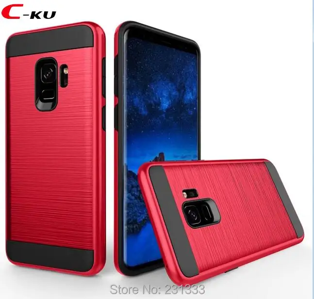 C-ku щетка Гибридный бронированный чехол из ТПУ+ ПК Жесткий Чехол для samsung Galaxy S9 плюс S10 LITE ударопрочный двухслойный гелевый защитный чехол класса люкс, 50 шт в наборе