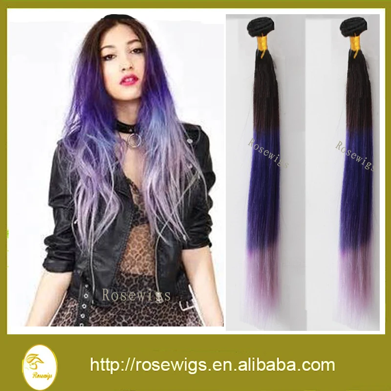 Ombre Peruvian Hair Straight Weave 3pcs Lot Three Tone Ombre Hair