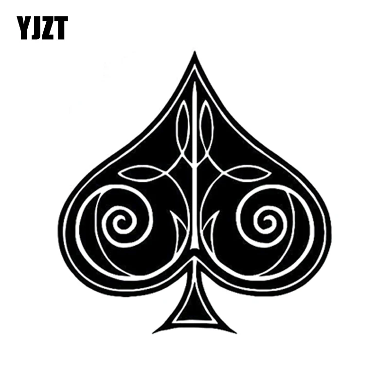 

YJZT 15*15CM Cartoon Symbol For Poker Is The Ace Of Spades Car Sticker High Quality Decoration Vinyl Graphic C12-0004