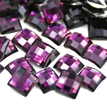 

300PCS/LOT 6x6mm Grape Purple Square Rhinestone,Acrylic Resin Crystals Non Hotfix Flatback glitters for DIY work accessory