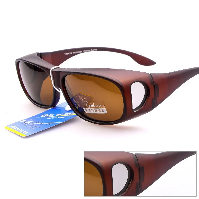 Очки для рыбалки, PC TAC, поляризованные солнцезащитные очки OTG, негабаритные оттенки, близорукость, солнцезащитные очки для вождения