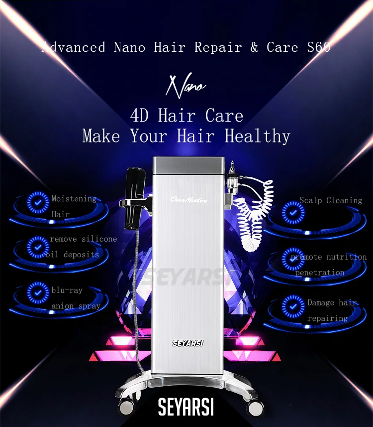 Máquina de Cuidados com o Cabelo Tintura de Cabelo Vapor de Pele Cuidados com a Pele Máquina de Umidade Recém Nano Couro Cabeludo Térmica 2020