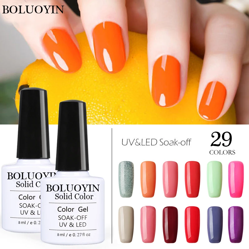 

8ML Gel Nail Polish 01-29 UV LED Gel Polish Nail Art Semi Permanent Hybrid Gel For Nail Manicure Soak off Top White Gel Primer