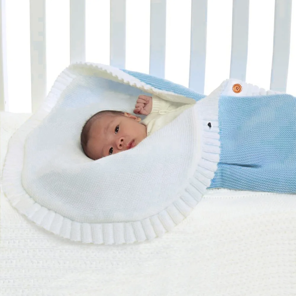

Newborn Baby Envelope Autumn Knitting Pattern On the Discharge Blankets for Newborns Swaddle Wrap Sleeping Bags Candy Color 0-9M