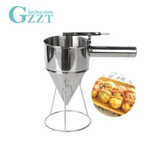 GZZT Oil Funnel Stainless Steel Takoyaki Octopus Funnel Suitable For Kitchen Takoyaki Shop Tool And Chocolate Cream Baked Hopper jiqi octopus balls filler takoyaki stainless steel filling funnel manual waffle batter separator chocolate cream baked hopper