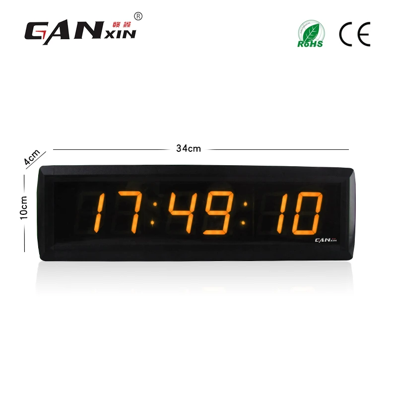 

[Ganxin]1.8'' Factory Price Electronic Digital Indoor School Led Clock with Yellow Color