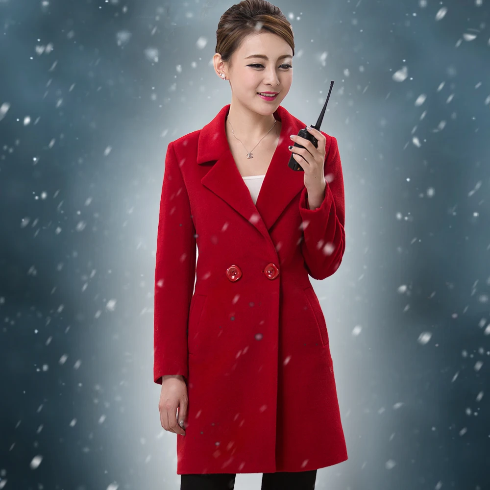 Hotel Reception Desk Winter Thick Clothing Woolen Cloth Coat Woolen Cloth Uniform for Women Hotel Reception Desk Winter Thick Clothing Woolen Cloth Coat Woolen Cloth Uniform for Women