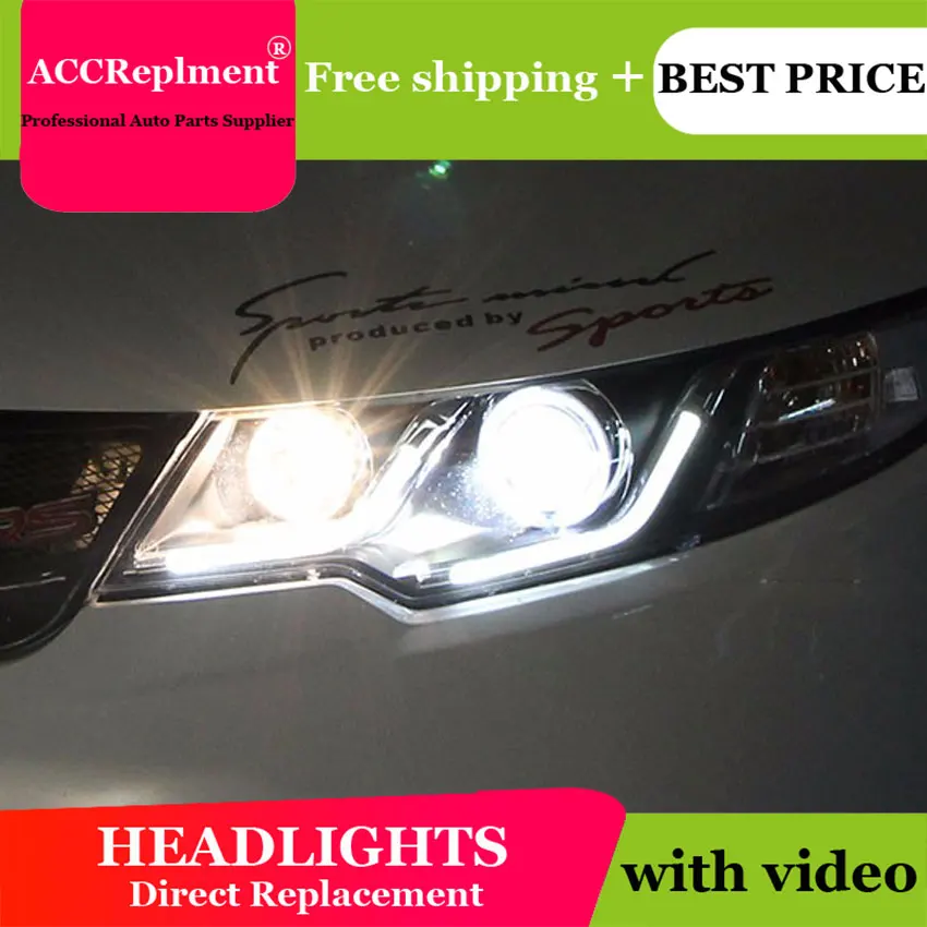 Автомобильный Стайлинг для Kia Forte фары 2012 Cerato светодиодный DRL Объектив двойной луч