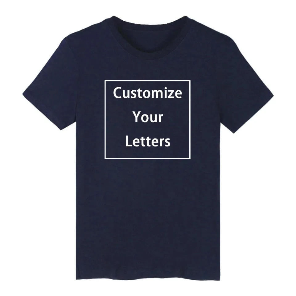 WEJNXIN летняя хлопковая футболка для мужчин женщин Мода на заказ ваша фотография текстовый логотип изображение индивидуальный напечатаны - Цвет: Синий
