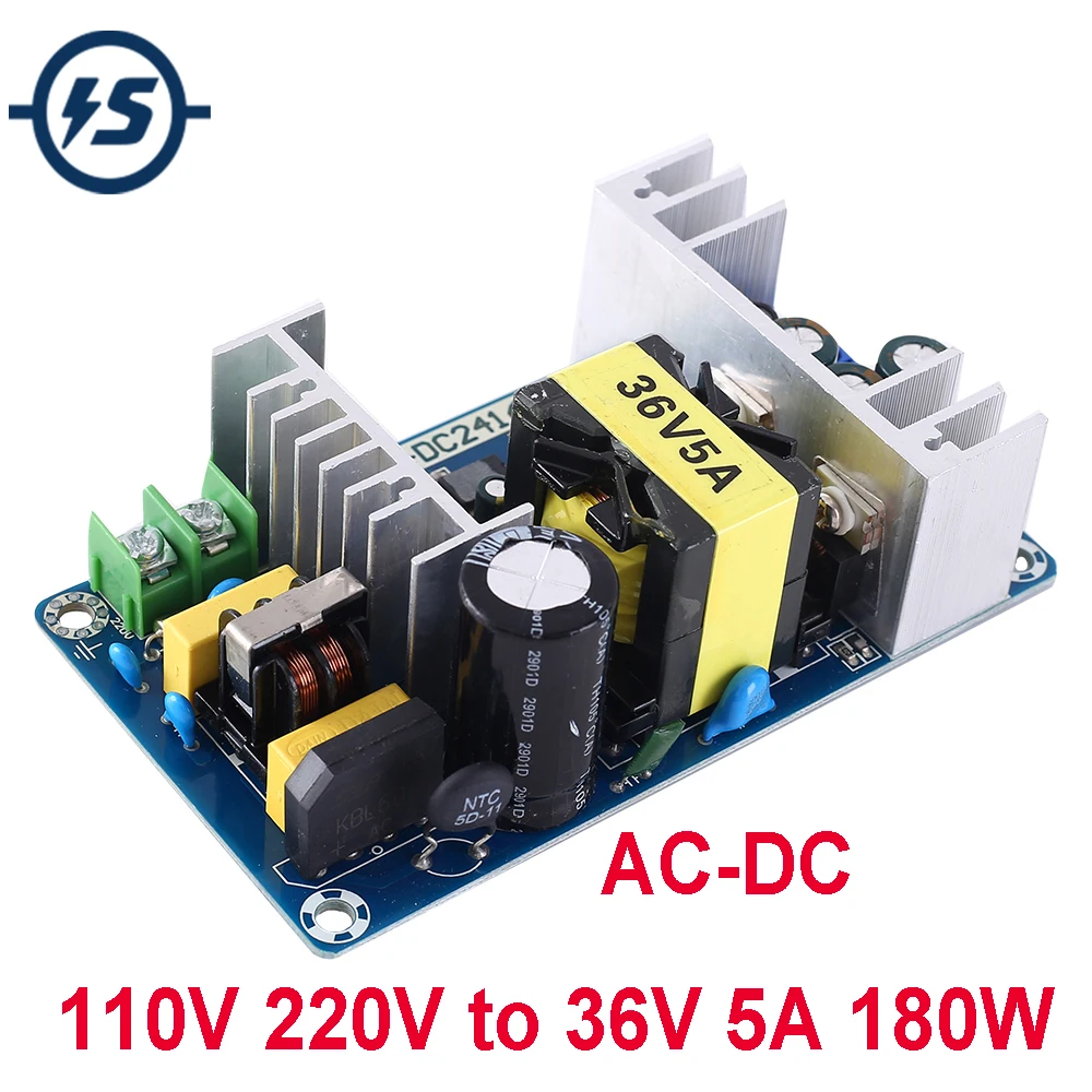 Tanie AC DC konwerter izolacji zasilacz impulsowy moduł 110V 220V do 36V 5A 180W Buck moduł krokowy