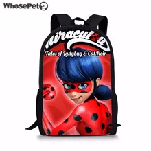 WHOSEPET Miraculous Ladybug School Bags for Children Cartoon Schoolbag Girls Bookbag Student Backpack Rucksack Travel Daypack WHOSEPET Miraculous Ladybug School Bags for Children Cartoon Schoolbag Girls Bookbag Student Backpack Rucksack Travel Daypack