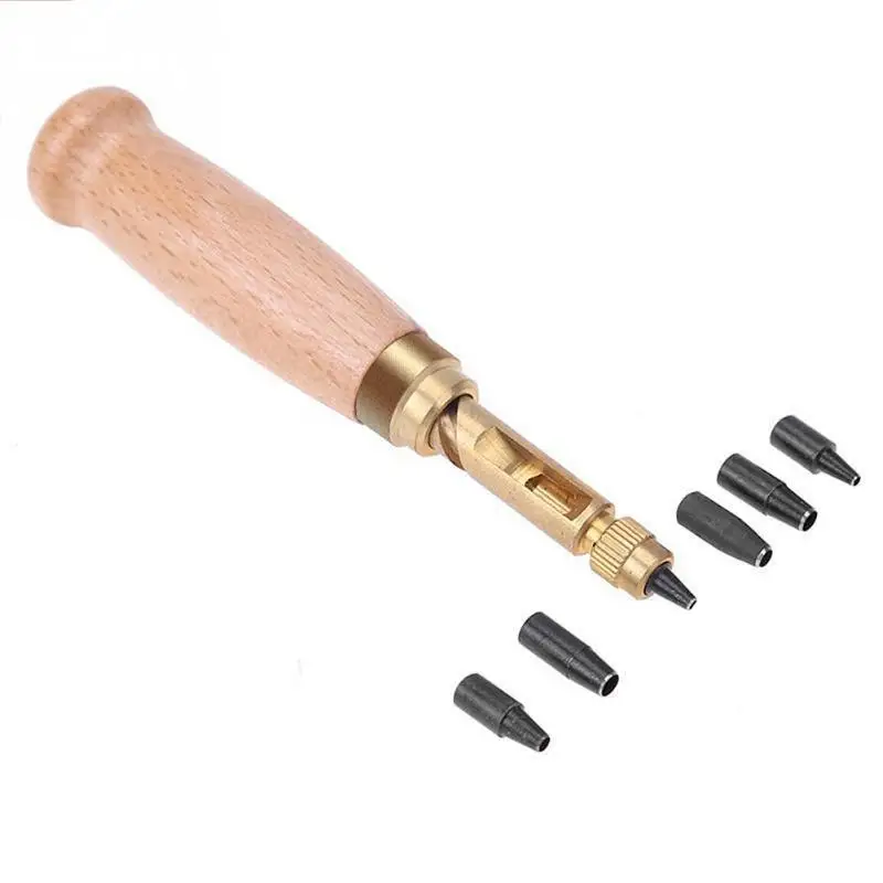 

6 Tip 1.5-4mm Screw Leather Puncher Detachable Book Drilling Tool Kit