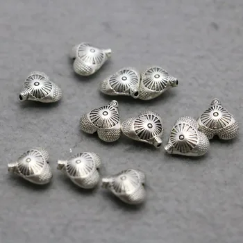 

10PCS Wholesale heart DIY Alloy Metal Fittings for Accessory components Findings Silver-plate Findings button jewelry 12x13mm