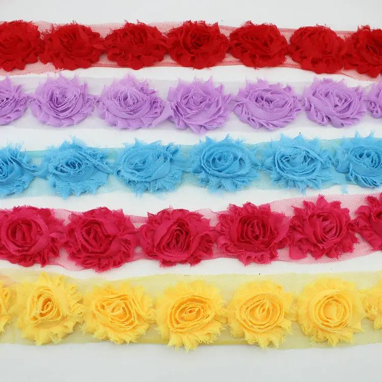 aliexpress com buy 2 quot shabby chiffon flower fabric flowers yard lace trim diy hair accessories aliexpress com buy 2 quot shabby chiffon flower fabric flowers yard lace trim diy hair accessories