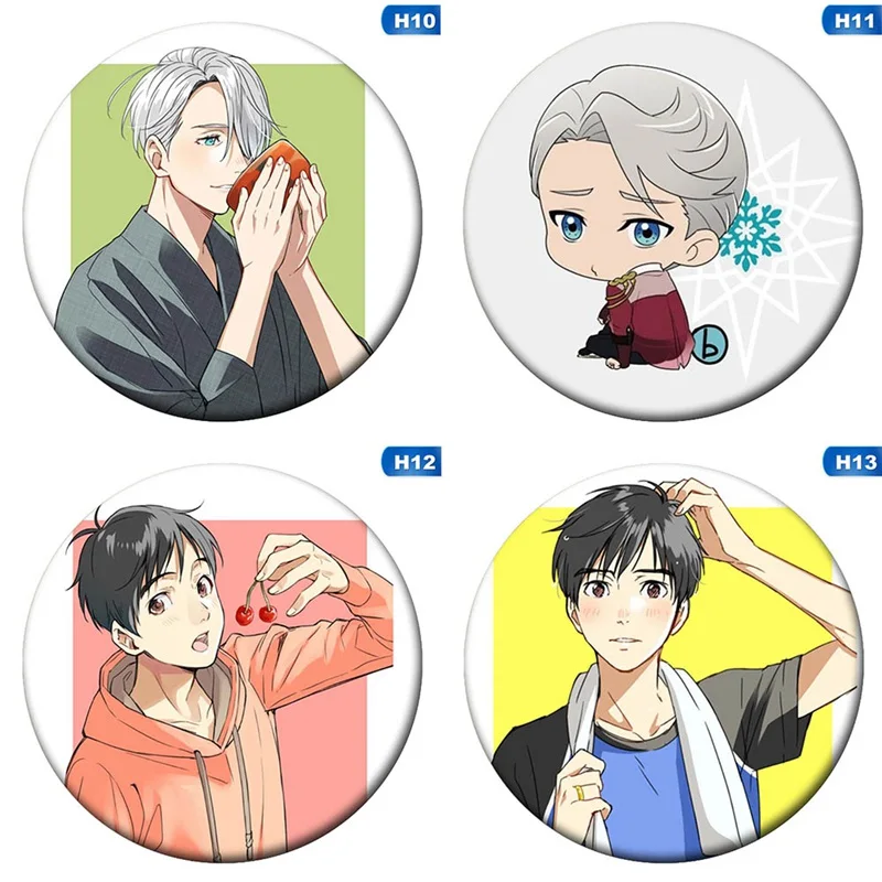 Популярный анимационный Юри! На Ice Nikiforov Victor Katsuki Yuri Plisetsky брошь с персонажами