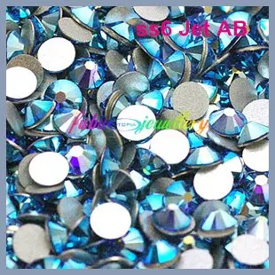 

Free Shipping! 1440pcs/Lot, ss6 (1.9-2.1mm) Jet AB Flat Back Non Hotfix Nail Art Crystals