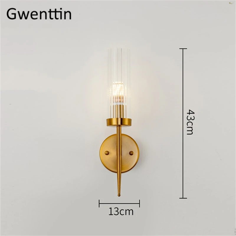 Современный золотой настенный светильник, светодиодный скандинавский зеркальный настенный светильник, светильники, стеклянные бра для гостиной, спальни, дома, лофт, промышленный Декор E27