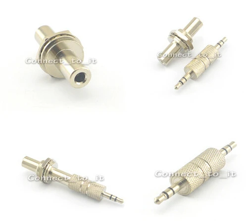 

2 Pieces 3.5mm Jack Female to Female Bulkhead Jack Stereo Adapters+3.5mm Male Plug to Male Plug Straight Audio Dual Adapter