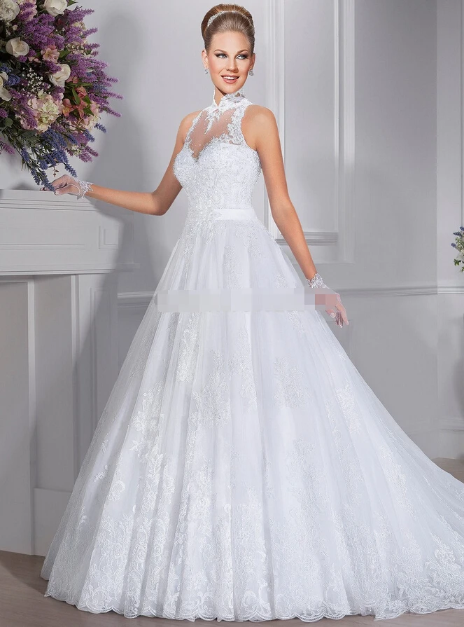 Turtle neck lace wedding dress Turtle neck lace wedding dress