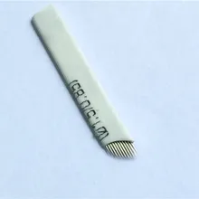 100 шт./партия 11 контактов 3D вышивка микроблейдинг тату игла для постоянного макияжа ручная Татуировка ручка