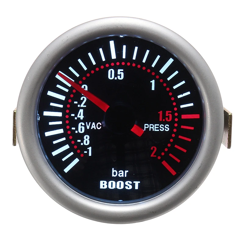 

Universal 52mm 2" Car Gauge Pressure Turbo Boost Gauges Meter In. HG PSI Smoke Dial Face White Digital LED Light