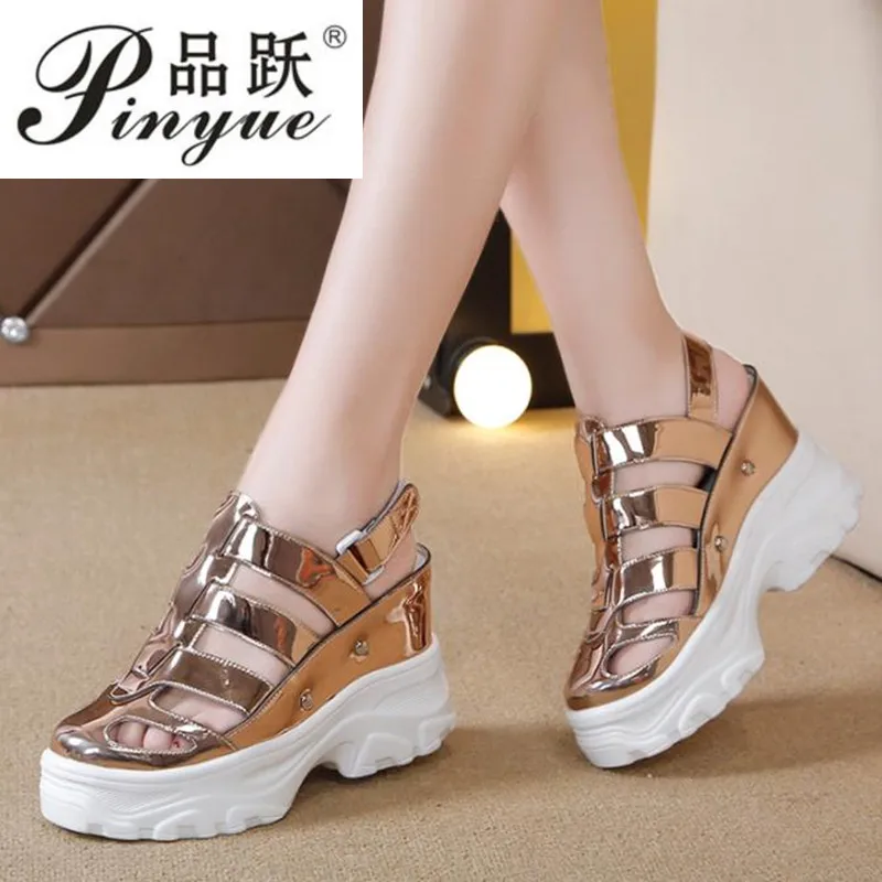 

2019 New Women Sandals Print Gladiator Summer Shoes Wedges Open Toe Platform Sandals 5CM High-Heeled Shoes Woman Beach Sneakers
