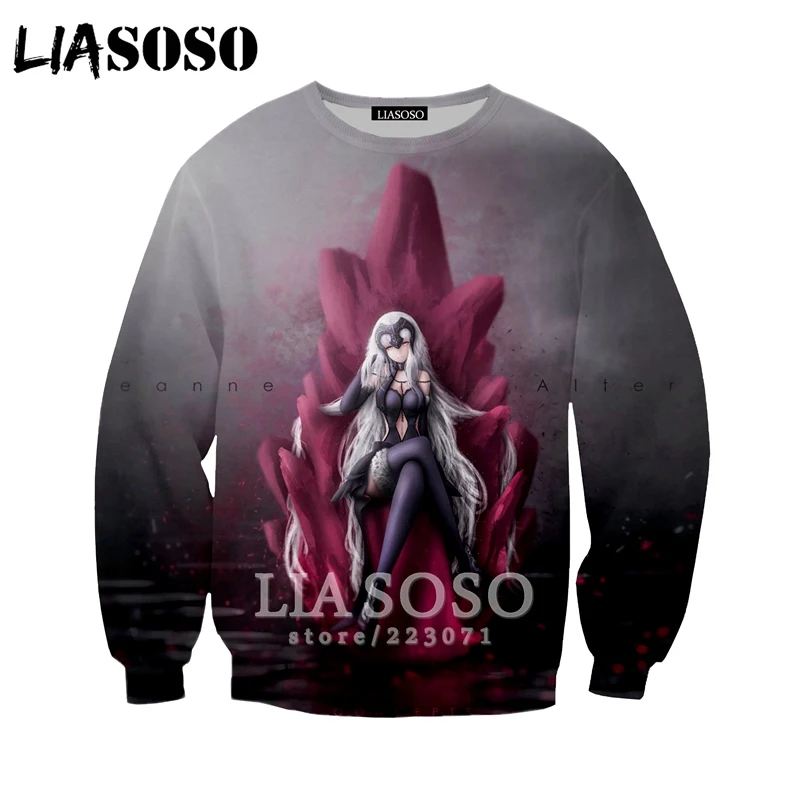 LIASOSO Autumn Fashion Hoodie Men Women 3D Print Anime Fate Grand Order Sweatshirt Casual Unisex Long-Sleeve Pullover A127-14 | Мужская