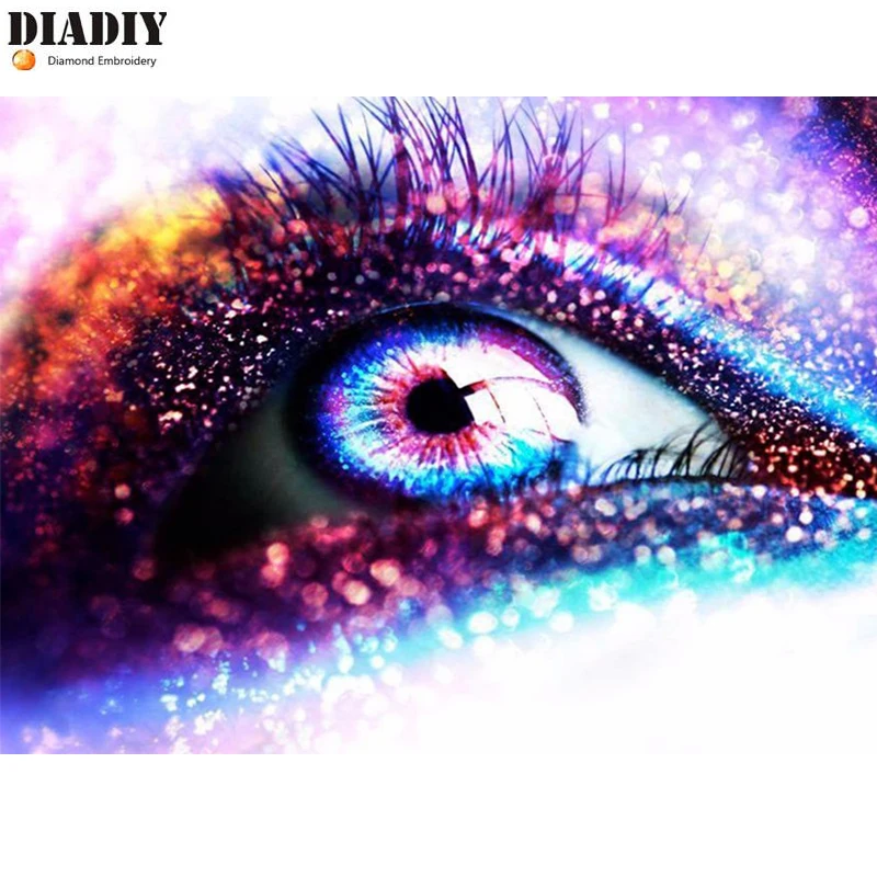 

DIADIY Full Square Diamond 5D DIY Diamond Painting "Colorful eyes" Embroidery Cross Stitch Rhinestone Mosaic Painting Decor Gift