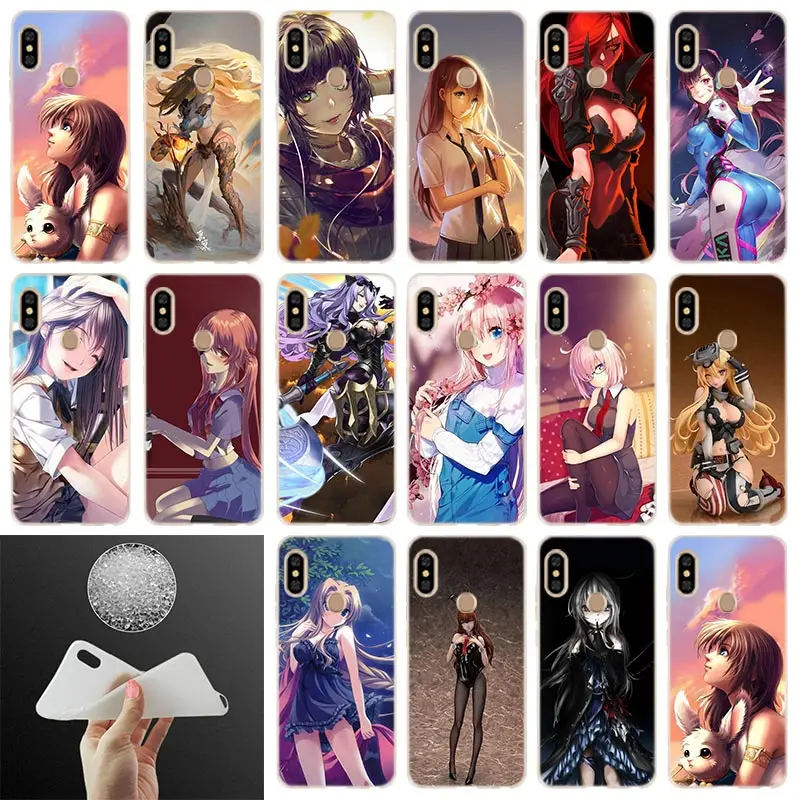 

Phone Case Japan Cartoon Anime Kawaii girl For Xiaomi Redmi Note 7 6 5 4x redmi 7 6pro 6a s2 5a 4a 4x 5plus y3 Soft Cover Coque