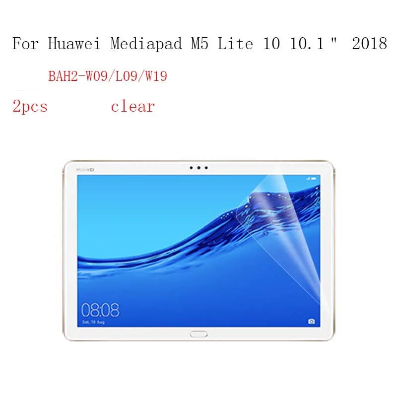 

Clear New HD Clear Anti Shatter Screen Protector Film For Huawei Mediapad M5 Lite 10.0 2018 protective 2pcs in 1 package