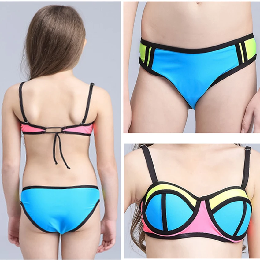 Kids Patchwork Swimsuit Bikini for Summer Fun image 3