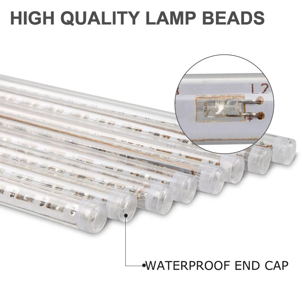 LED Meteor Shower Rain Tubes 30cm 8 Tube Christmas String Light Waterproof Home Garden Party Wedding Decoration EU/US Plug LED Meteor Shower Rain Tubes 30cm 8 Tube Christmas String Light Waterproof Home Garden Party Wedding Decoration EU/US Plug