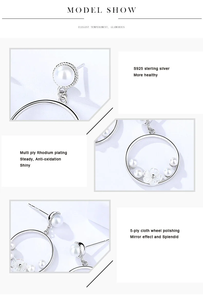 6 silver earrings for women