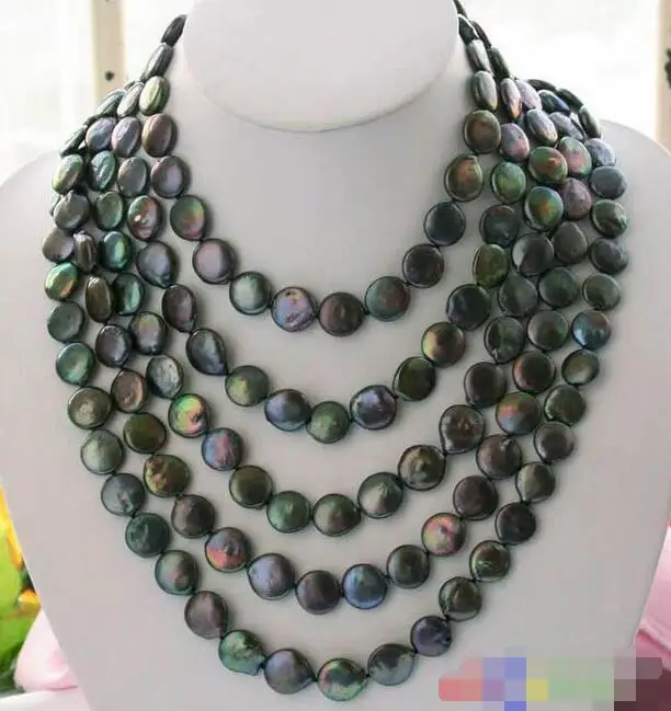 

song voge gem nanJ0770 BLACK COIN FRESHWATER CULTURED PEARL NECKLACE